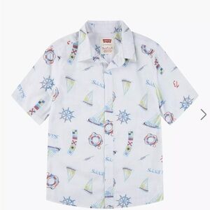 Levi's Kids Nautical Print Button Down Shirt - White Multi